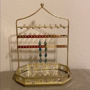 Aquamarine Beaded Dangling Earrings Size OS EUC